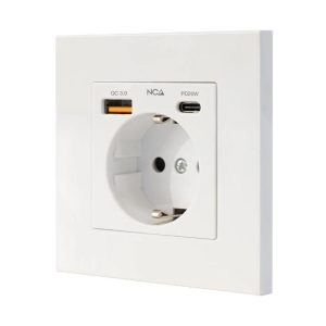 Nanocable Base Pared toma SCHUKO 2USB-C PD20W