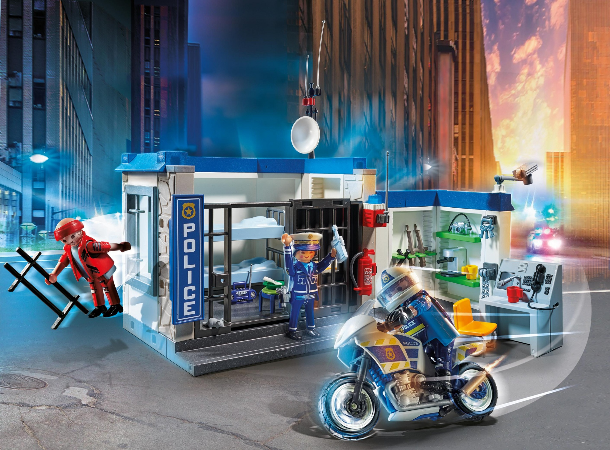 Playmobil ciudad policia escape la prision