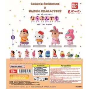 Surtido bandai gashapon shinchan x sanrio